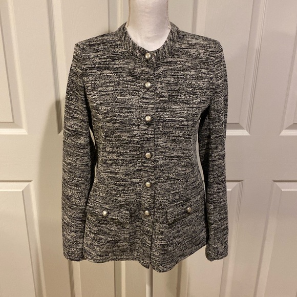 Karl Lagerfeld knit jacket - pearl colored button details - Picture 1 of 9